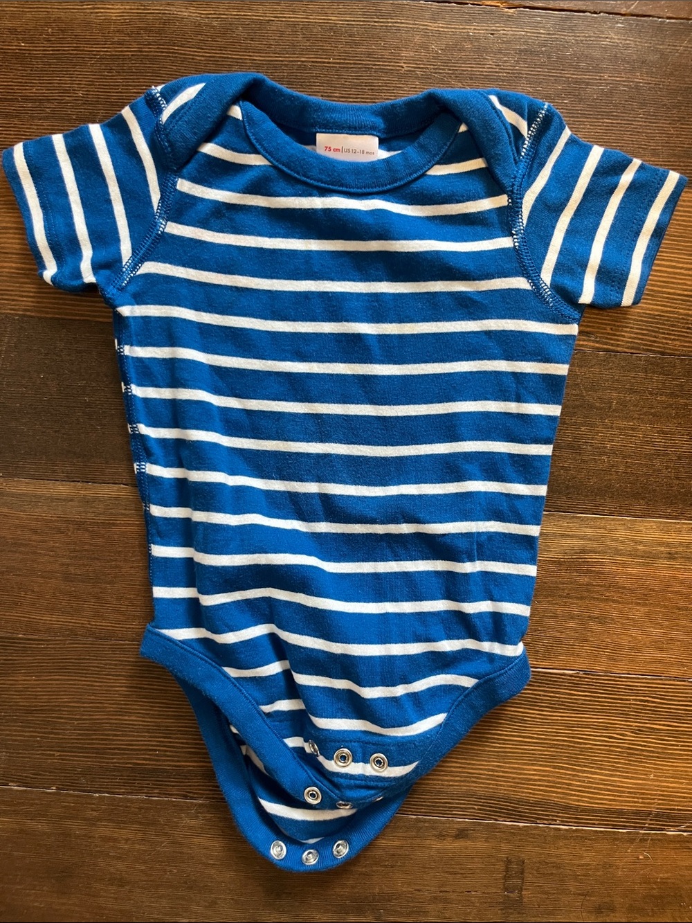 Hanna Andersson Blue & White Striped Baby Bodysuit